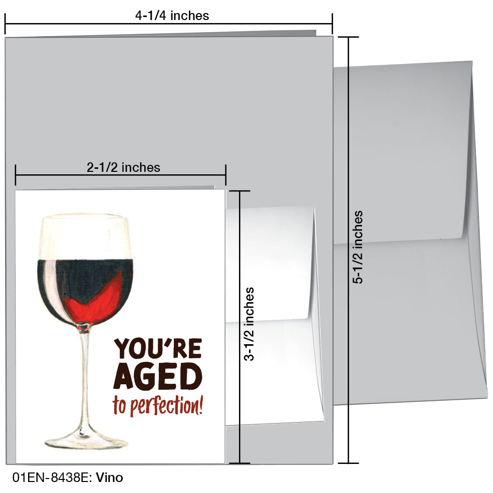 Vino, Greeting Card (8438E), Enclosure, www.printedcanvas.com