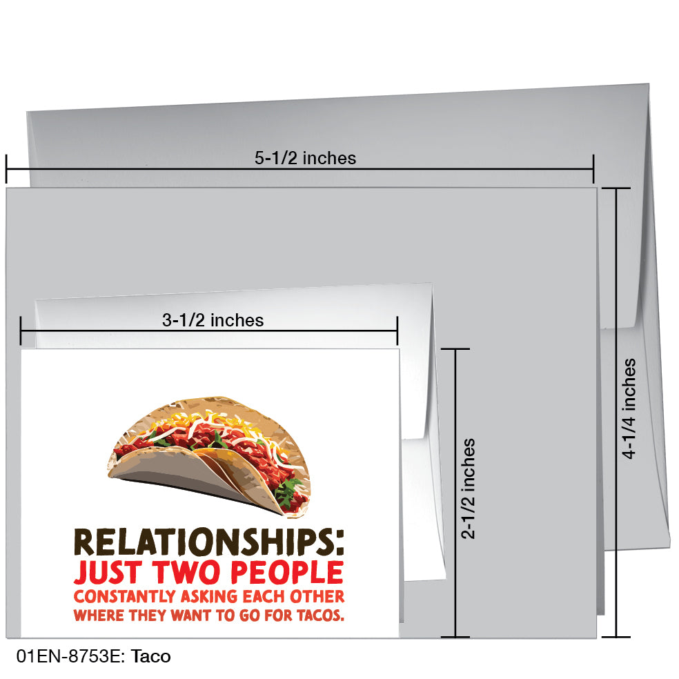 Taco, Greeting Card (8753E), Enclosure Card, www.printedcanvas.com