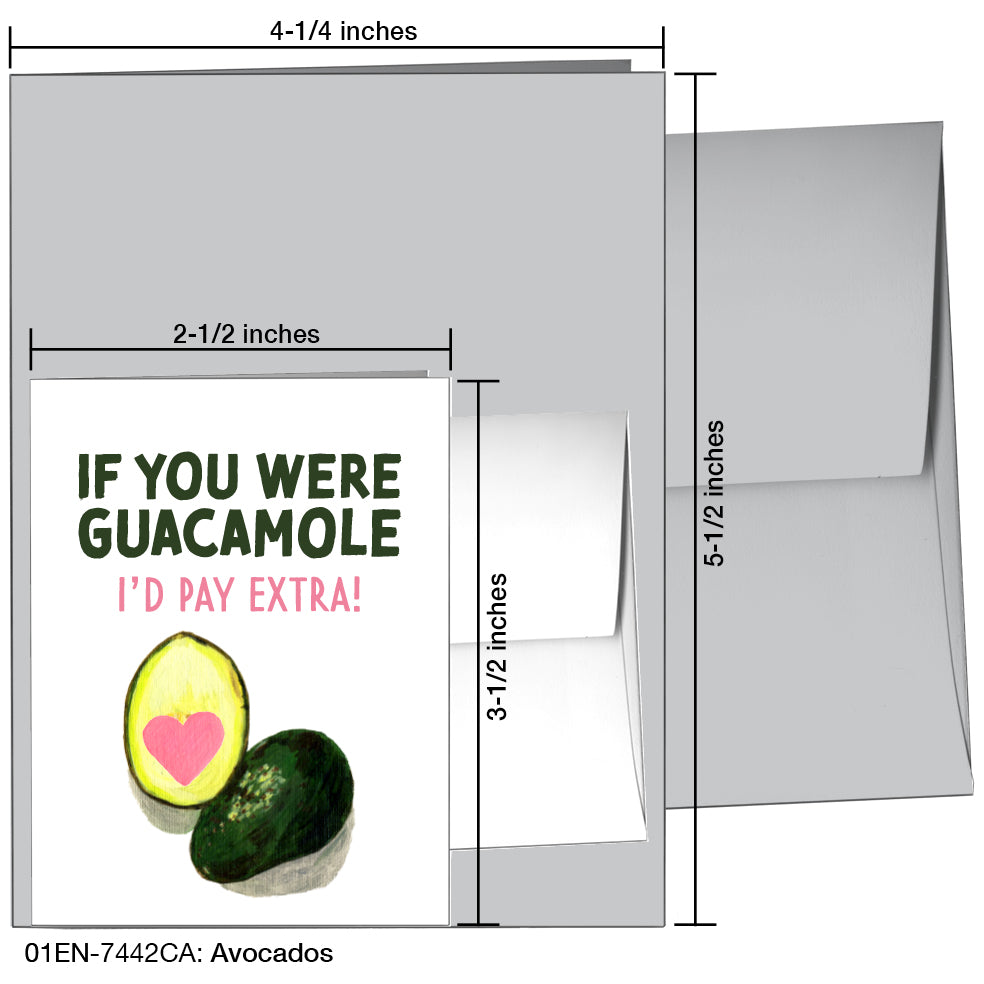 Avocados, Greeting Card (7442CA), Enclosure, www.printedcanvas.com