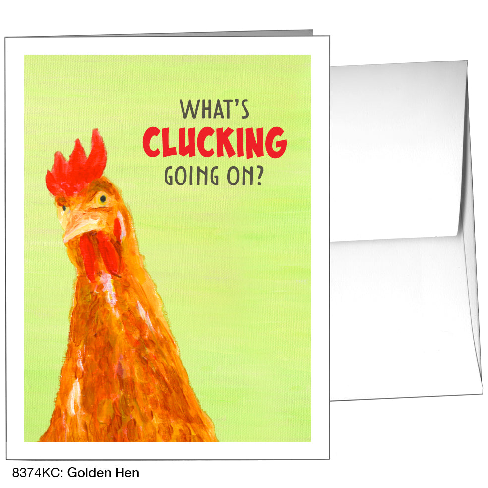 Golden Hen, Greeting Card (8374KC), A2, printedcanvas.com