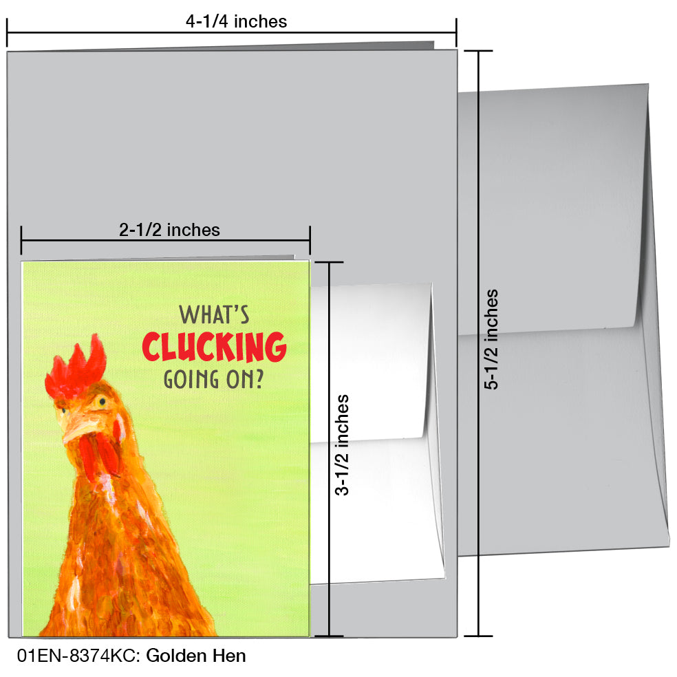 Golden Hen, Greeting Card (8374KC), Enclosure, printedcanvas.com