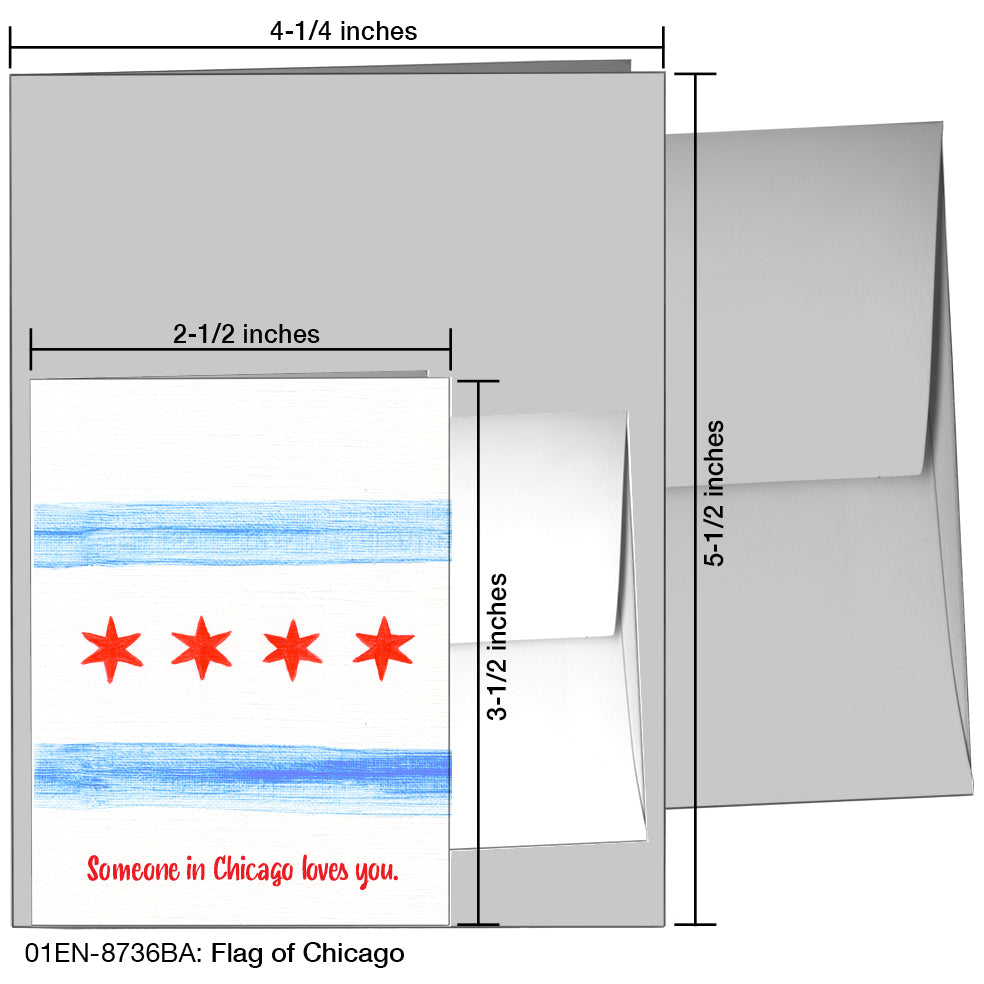 Flag of Chicago, Greeting Card (8736BA), Enclosure Card, printedcanvas.com