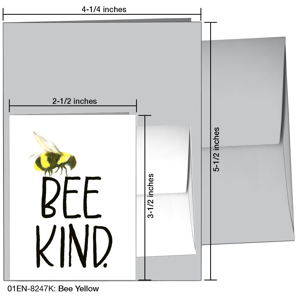 Bee Yellow, Greeting Card (8247K), Enclosure, www.printedcanvas.com