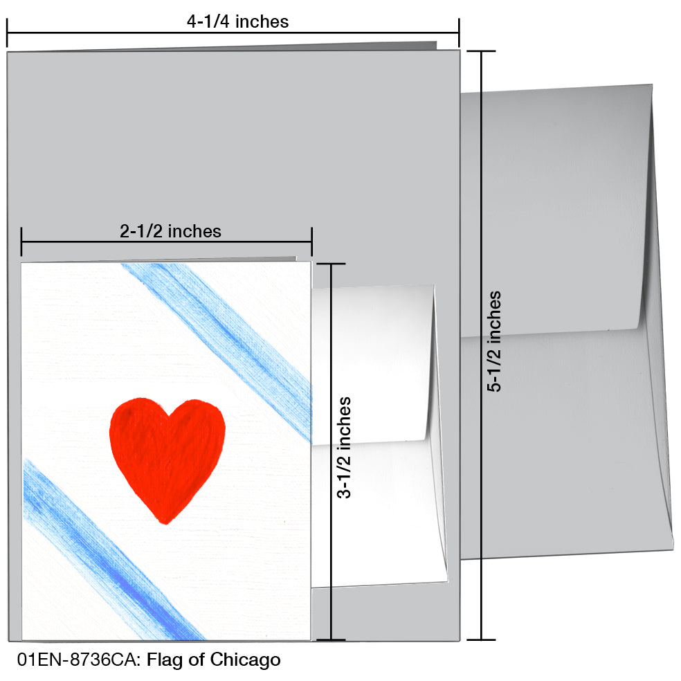 Flag of Chicago, Greeting Card (8736CA), Enclosure, printedcanvas.com