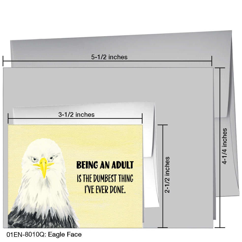 Eagle Face, Greeting Card (8010Q), Enclosure, www.printedcanvas.com