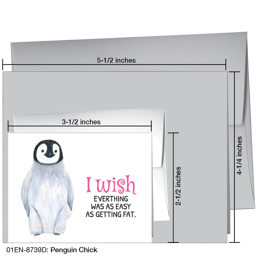 Penguin Chick, Greeting Card (8739D), Enclosure, www.printedcanvas.com