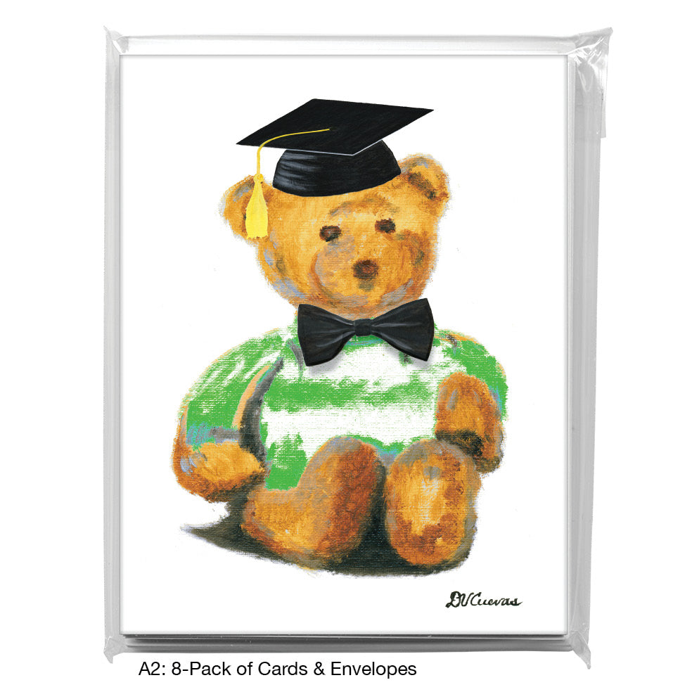 Teddy - Green, Greeting Card (8691R), A2 8-Pack, printedcanvas.com
