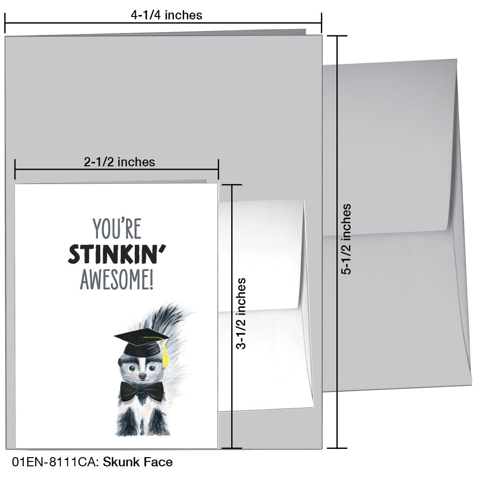 Skunk Face, Greeting Card (8111CA), Enclosure Card, www.printedcanvas.com