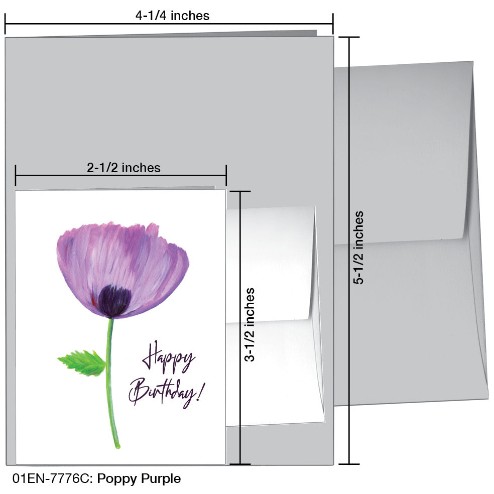 Poppy Purple, Greeting Card (7776C), Enclosure, www.printedcanvas.com