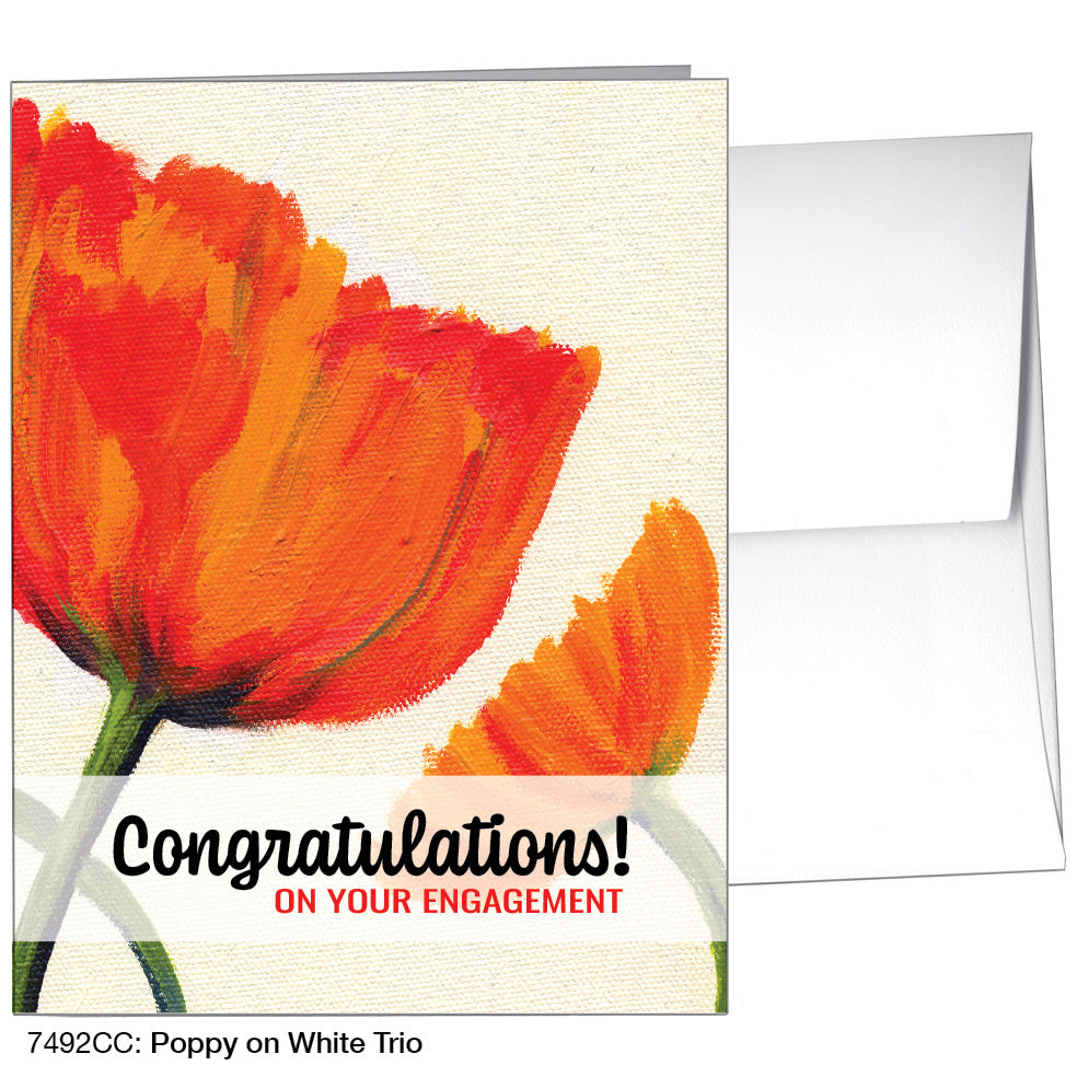 Poppy On White Trio, Greeting Card (7492CC), A2, printedcanvas.com