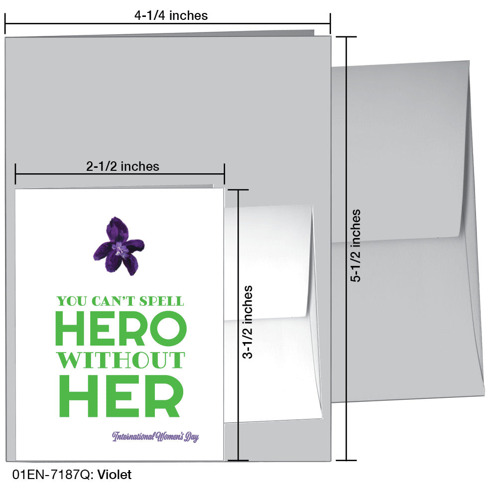 Violet, Greeting Card (7187Q), Enclosure, www.printedcanvas.com