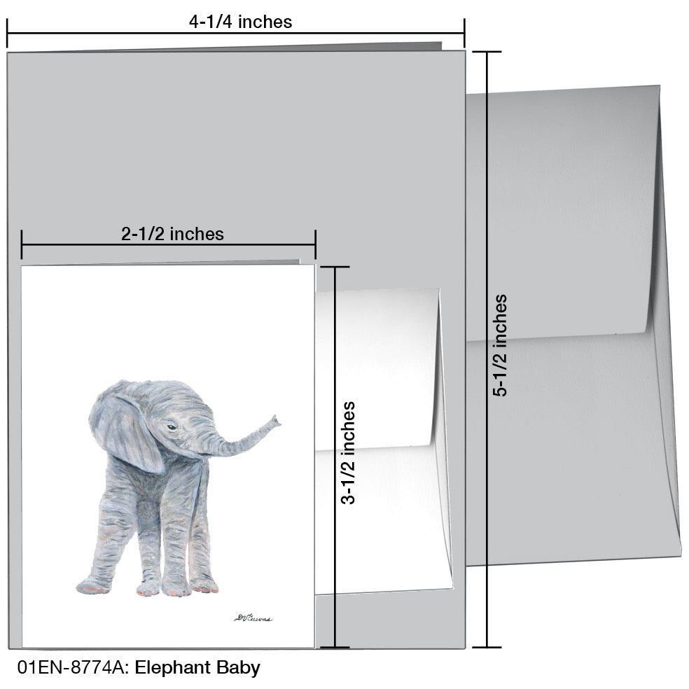 Elephant Baby, Greeting Card (8774A), Enclosure, printedcanvas.com