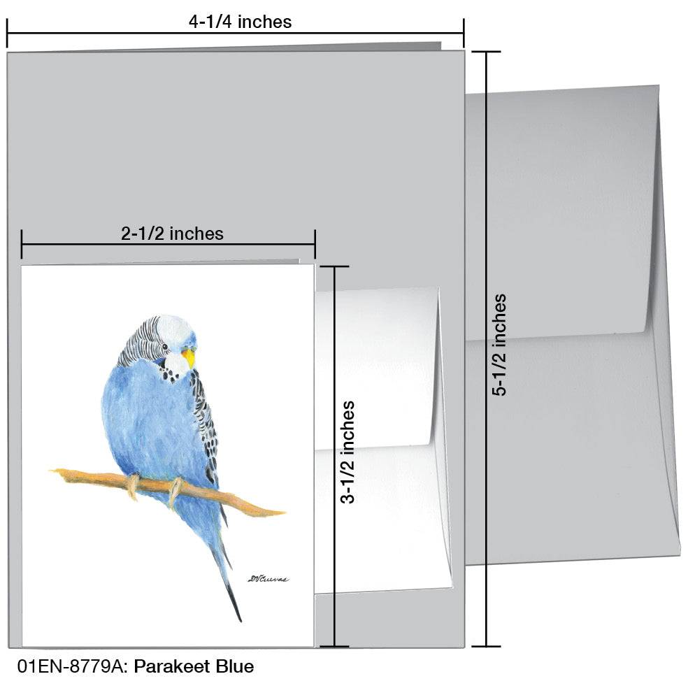 Parakeet Blue, Greeting Card (8779A), Enclosure Card, www.printedcanvas.com