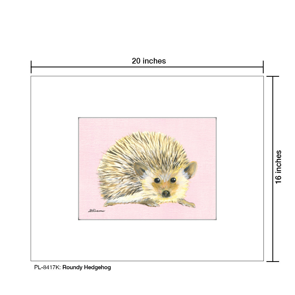Roundy Hedgehog, Print (#8417K), Printe Matted, www.printedcanvas.com