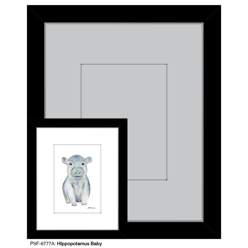 Hippopotamus Baby, Print (#8777A) - Printed Canvas