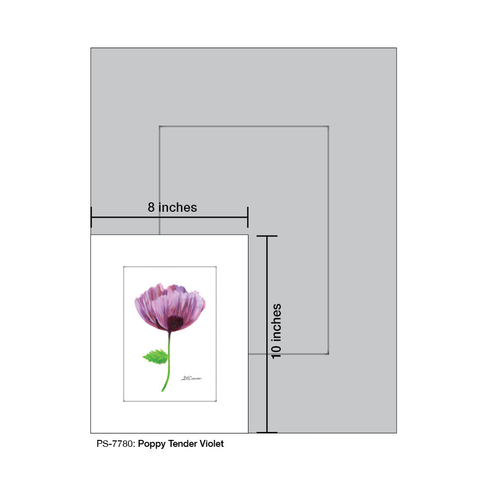 Poppy Tender Violet, Print (#7780A), Print Matted, www.printedcanvas.com