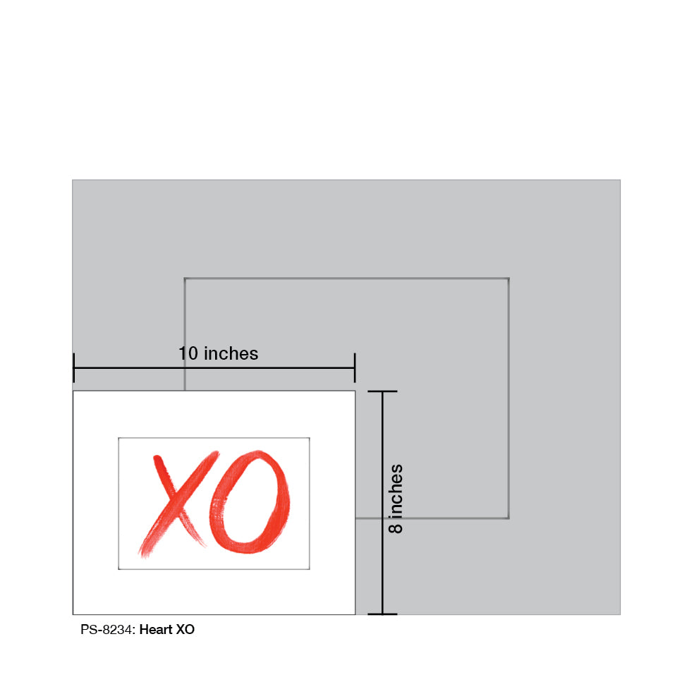 Heart XO, Print (#8234A), Print Matted, www.printedcanvas.com