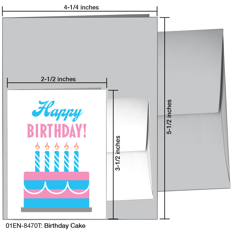 Birthday Cake, Greeting Card (8470T), Enclosure Card, www.printedcanvas.com