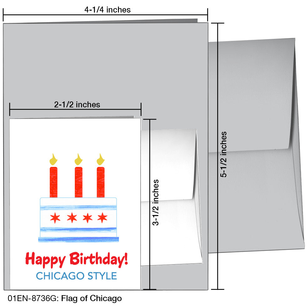 Flag of Chicago, Greeting Card (8736G), Enclosure, www.printedcanvas.com