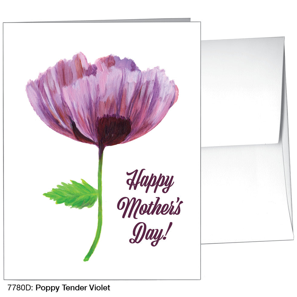 Poppy Tender Violet, Greeting Card (7780D), A2, printedcanvas.com