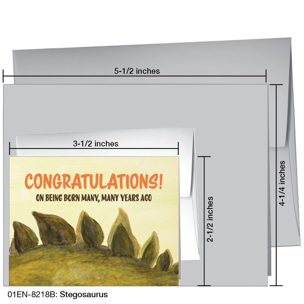 Stegosaurus, Greeting Card (8218B), Enclosure, www.printedcanvas.com
