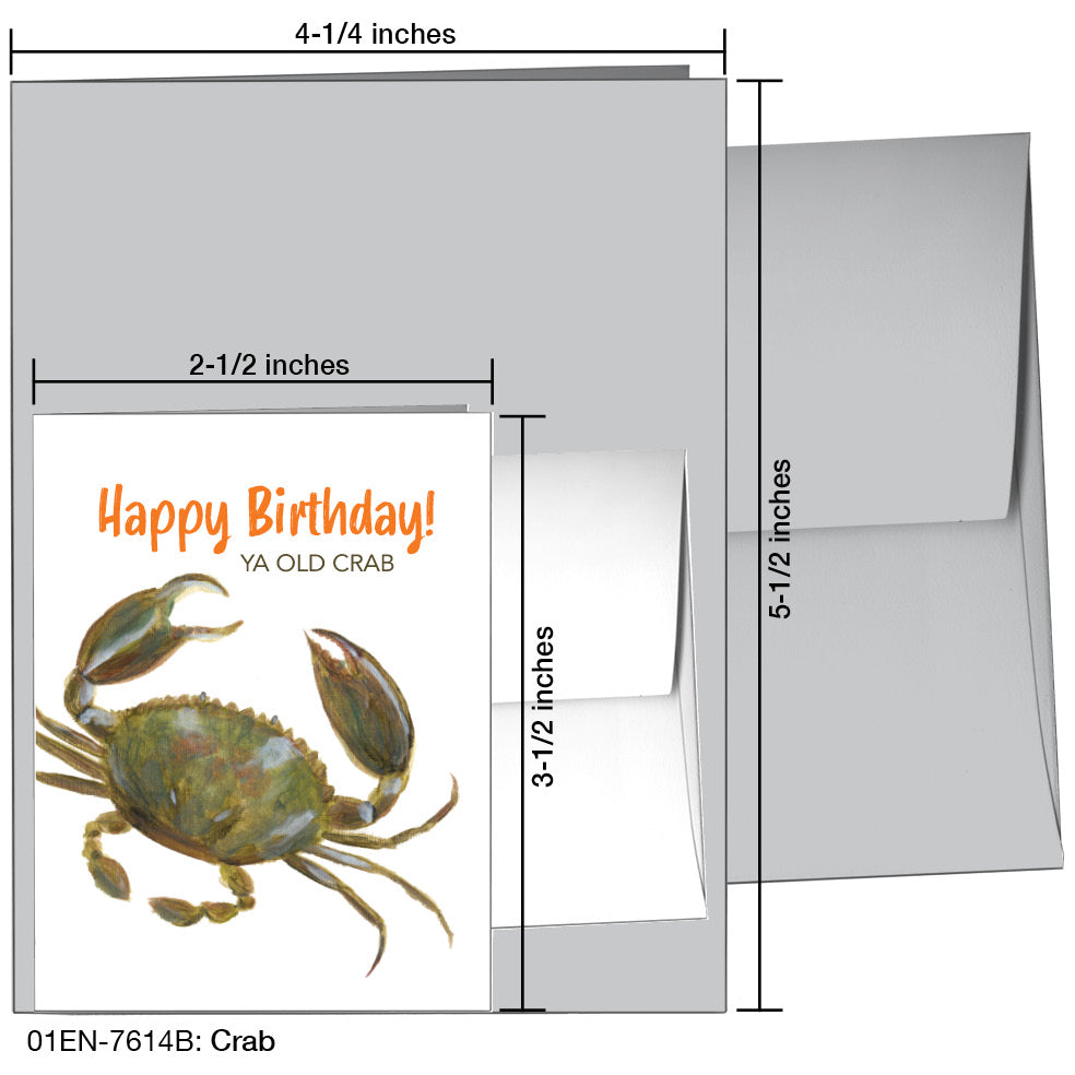 Crab, Greeting Card (7614B), Enclosure, www.printedcanvas.com
