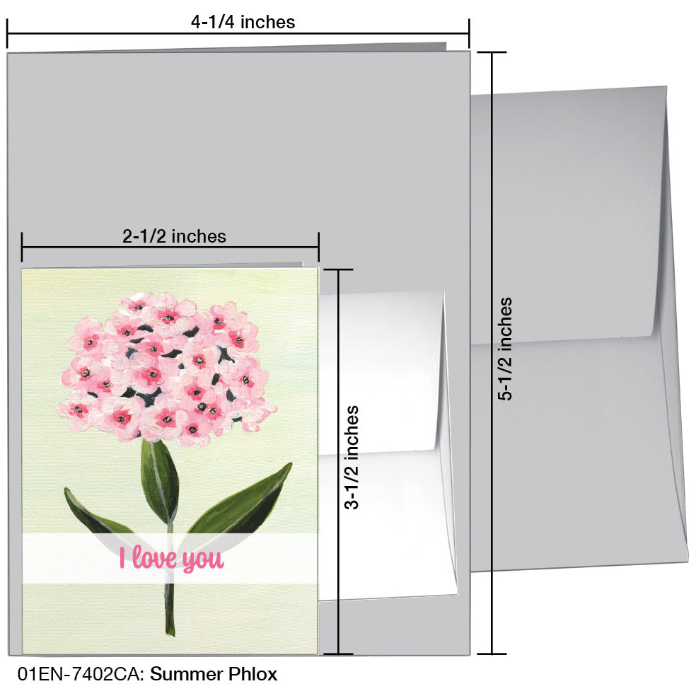 Summer Phlox, Greeting Card (7402CA), Enclosure, www.printedcanvas.com
