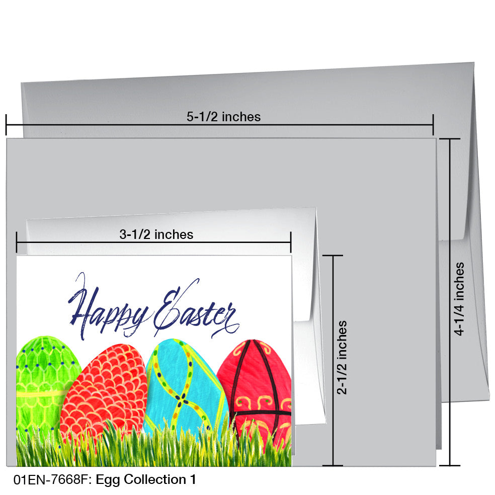 Egg Collection 1, Greeting Card (7668F), Enclosure Card, www.printedcanvas.com