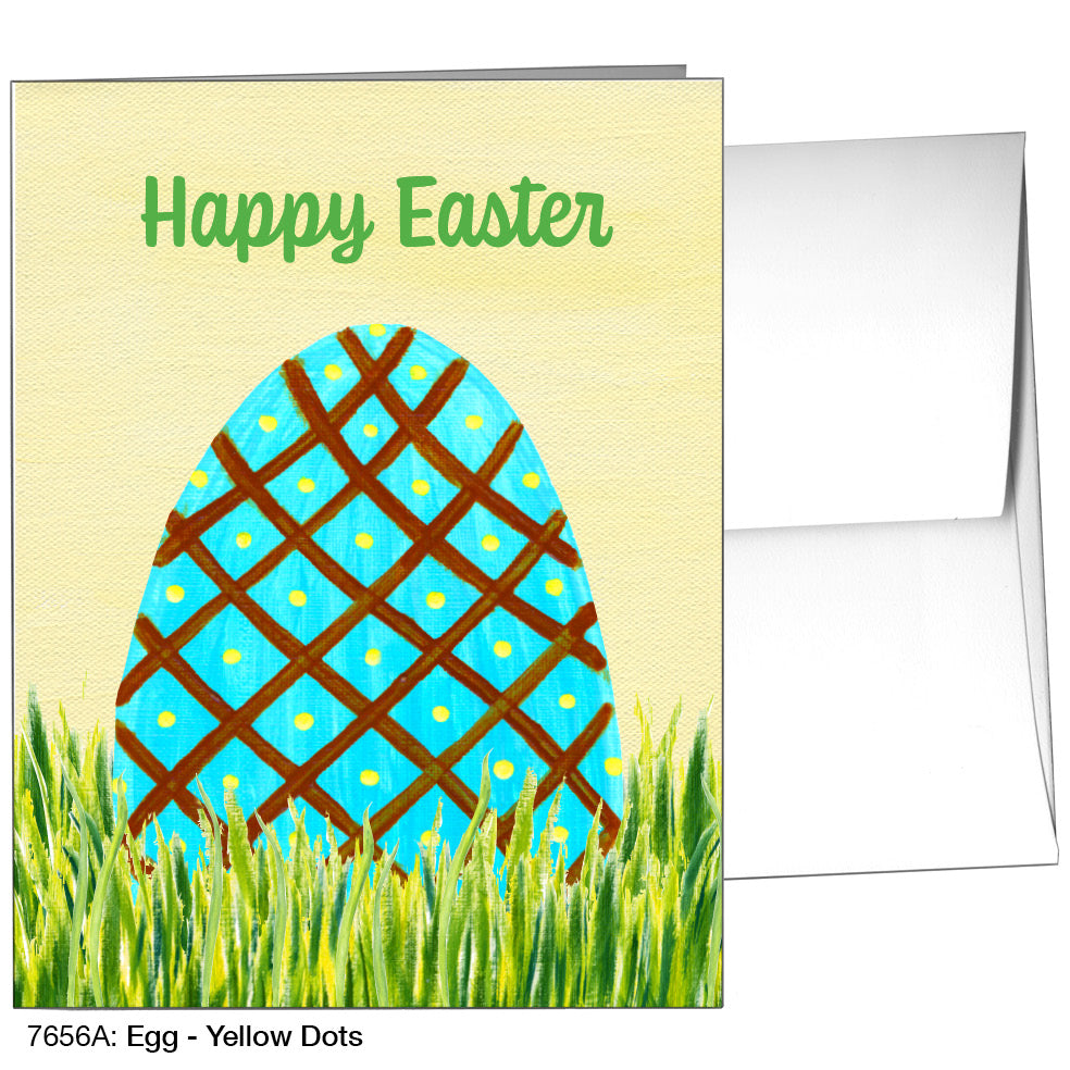 Egg - Yellow Dots, Greeting Card (7656A), A2, printedcanvas.com