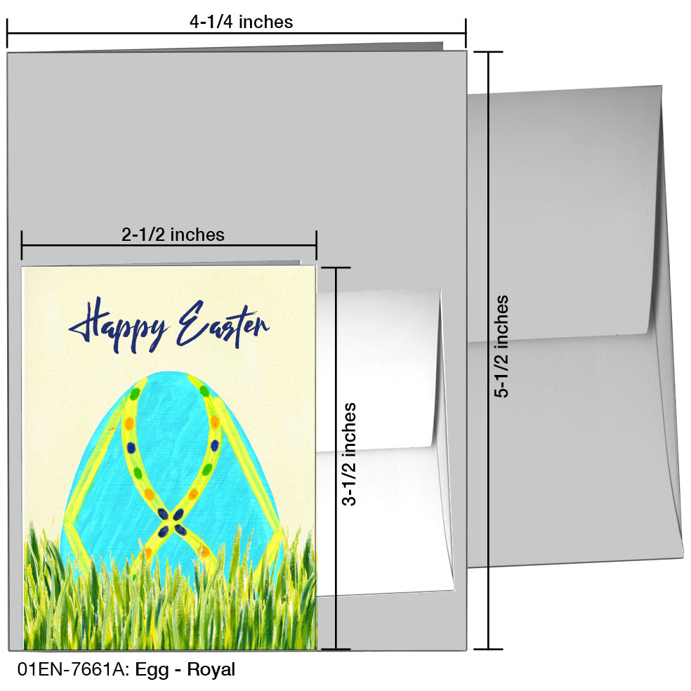 Egg - Royal, Greeting Card (7661A), Enclosure, www.printedcanvas.com