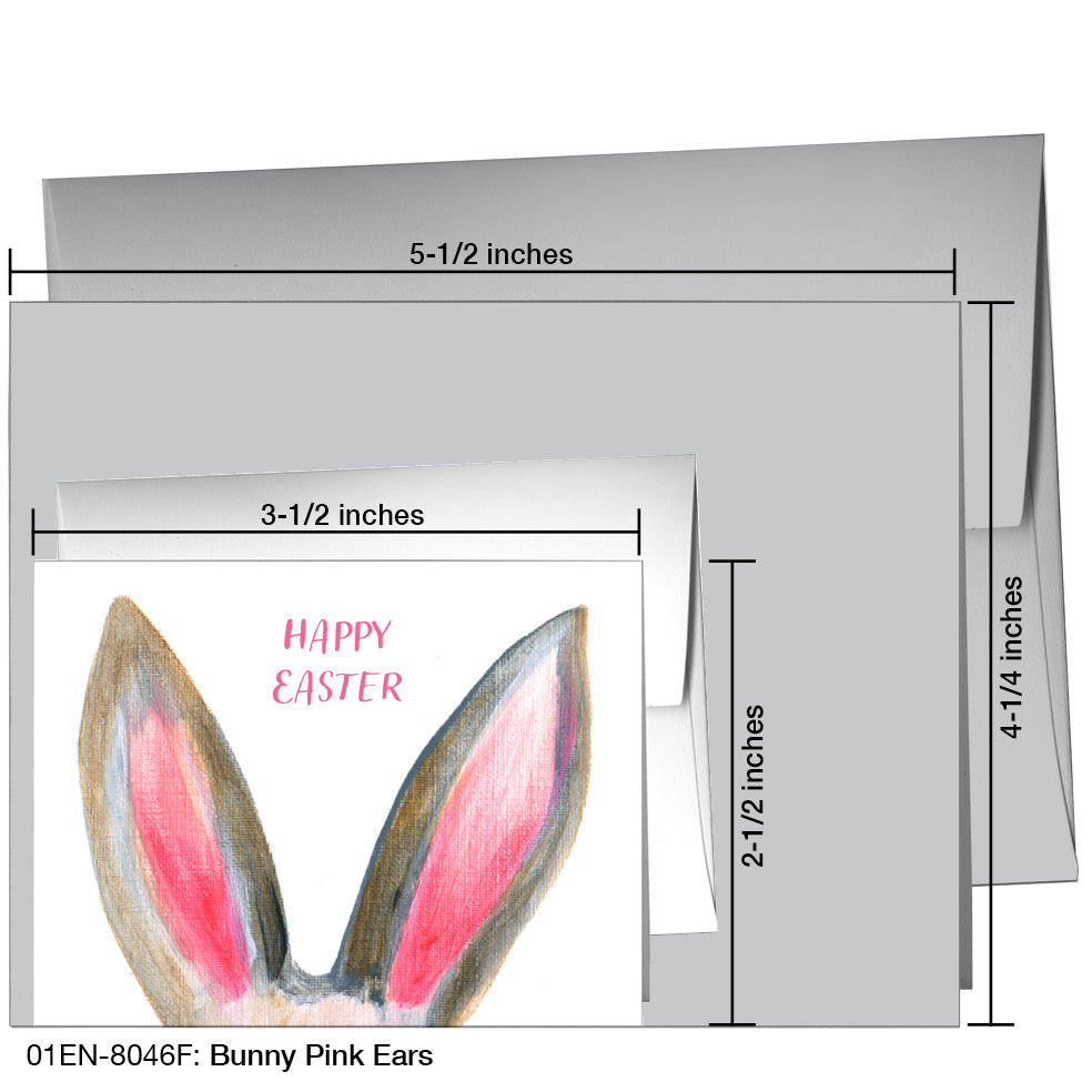 Bunny Pink Ears, Greeting Card (8046F), Enclosure, www.printedcanvas.com