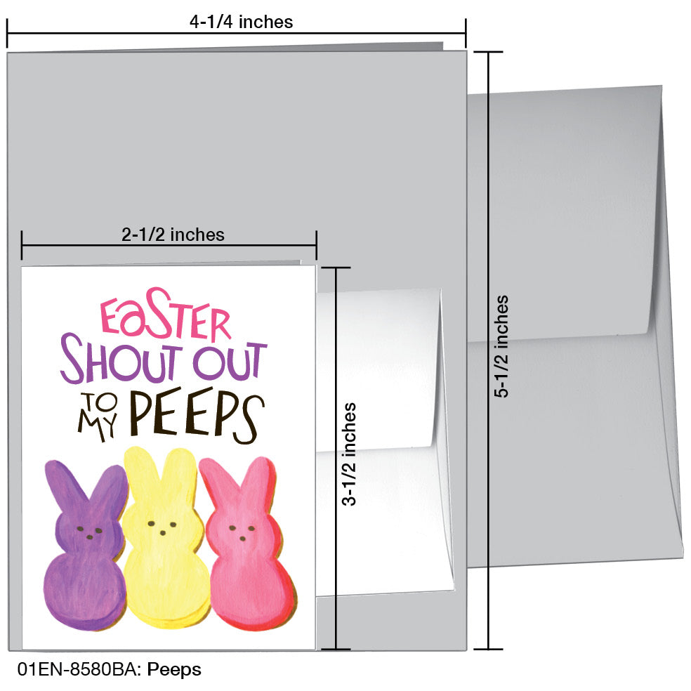 Peeps, Greeting Card (8580BA), Enclosure, www.printedcanvas.com