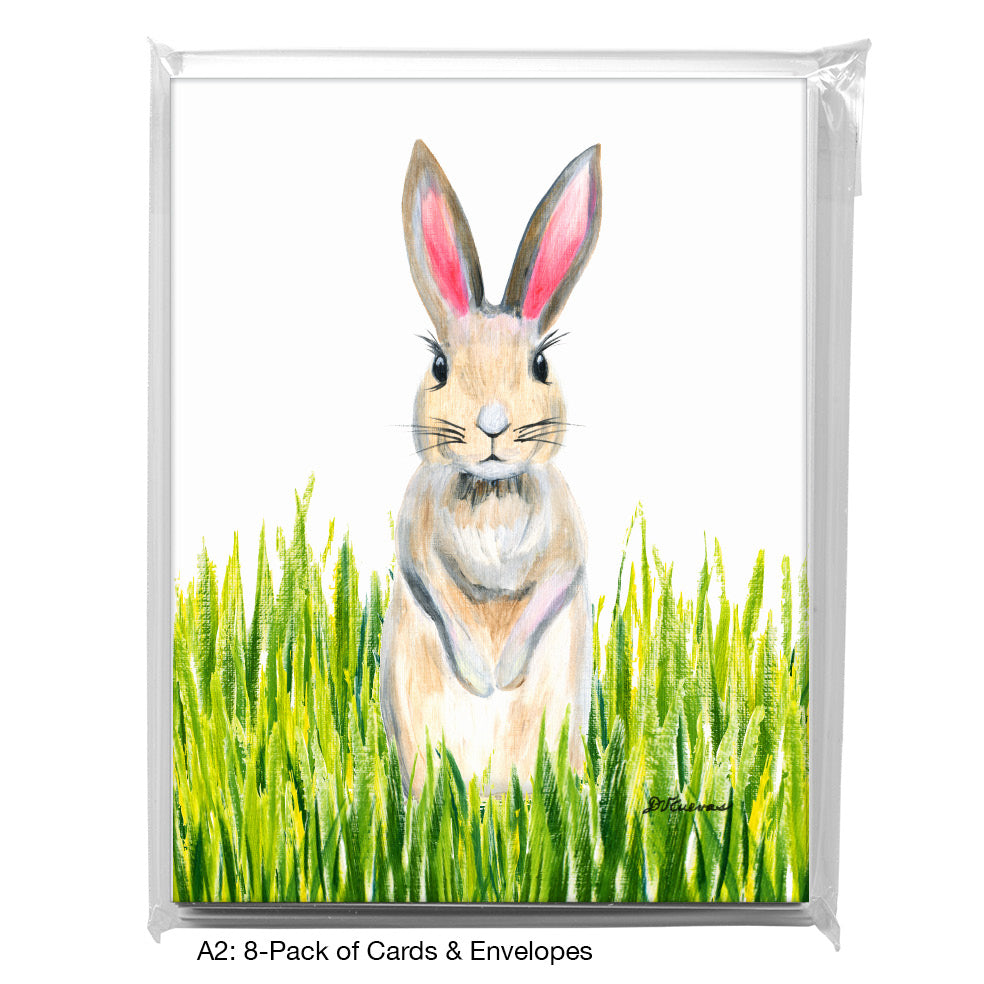 Bunny Pink Ears, Greeting Card (8046P), A2 Card 8-Pack, www.printedcanvas.com