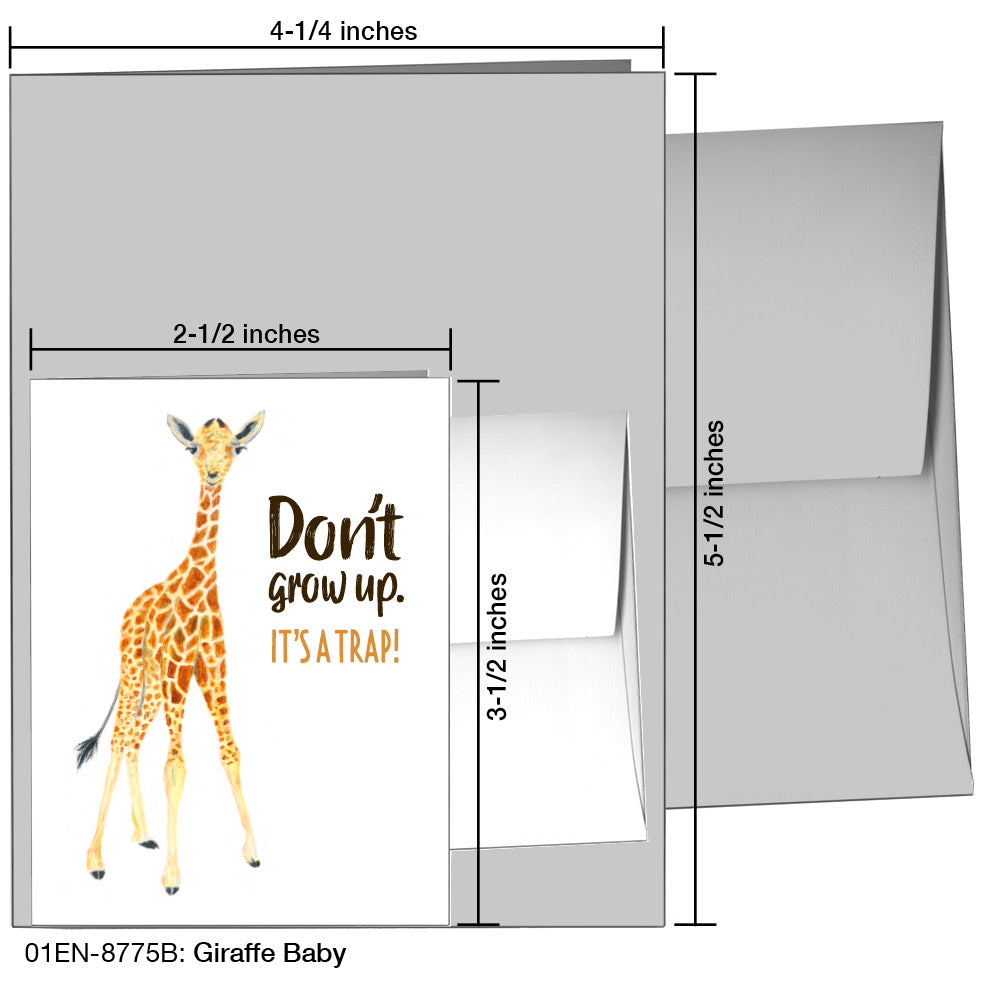 Giraffe Baby, Greeting Card (8775B), Enclosure, www.printedcanvas.com