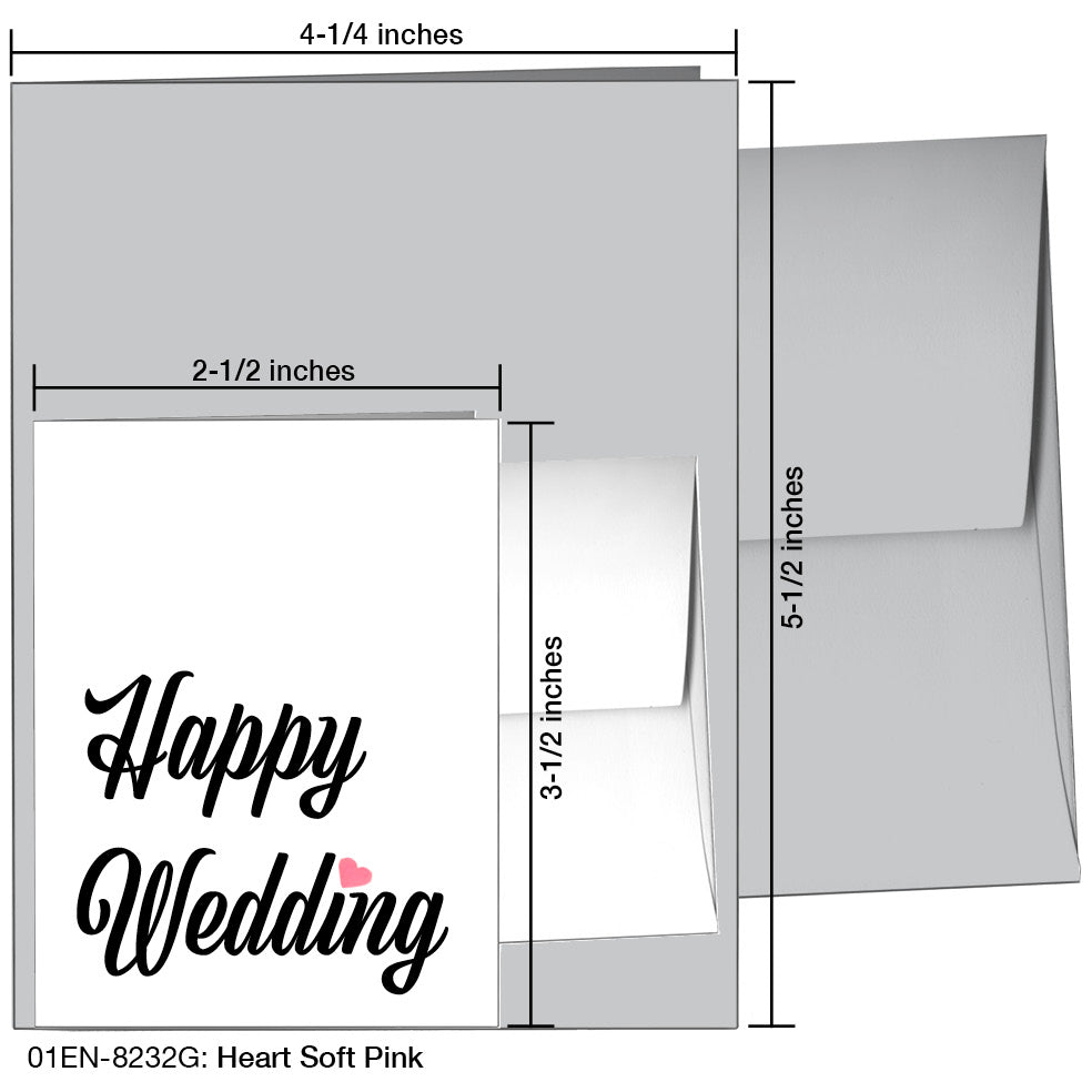 Heart Soft Pink, Greeting Card (8232G), Enclosure, www.printedcanvas.com