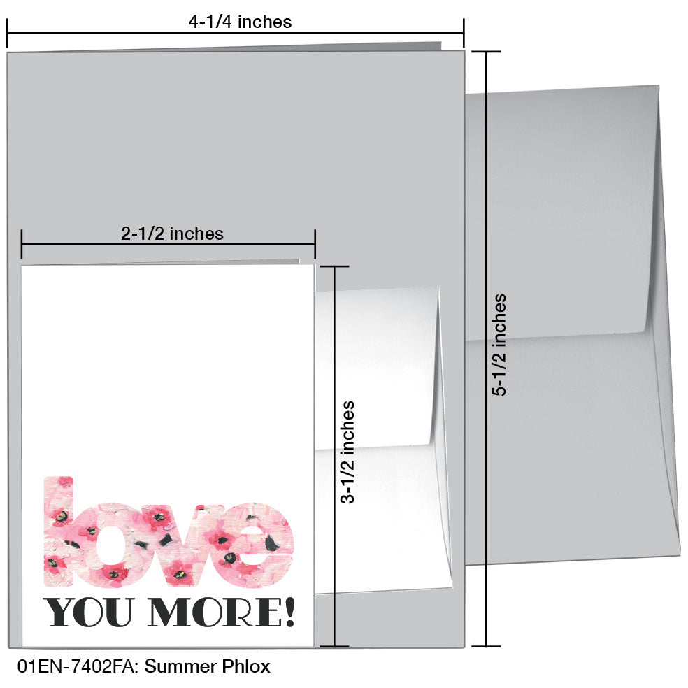 Summer Phlox, Greeting Card (7402FA), Enclosure, www.printedcanvas.com