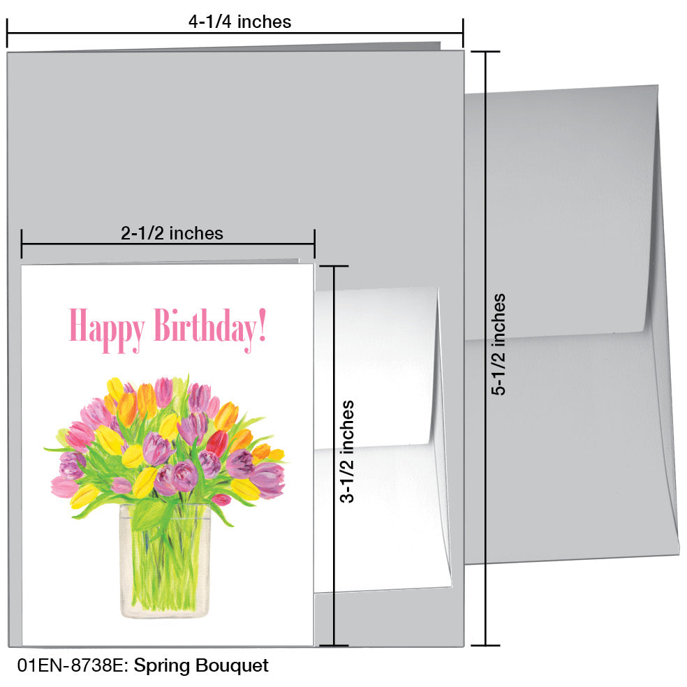 Spring Bouquet, Greeting Card (8738E), Enclosure, www.printedcanvas.com