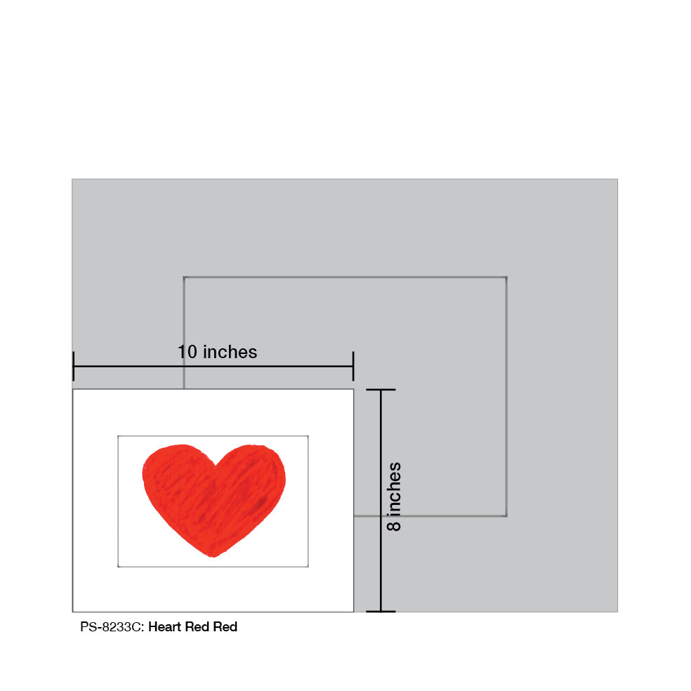 Heart Red Red, Print (#8233C), Print Matted, www.printedcanvas.com