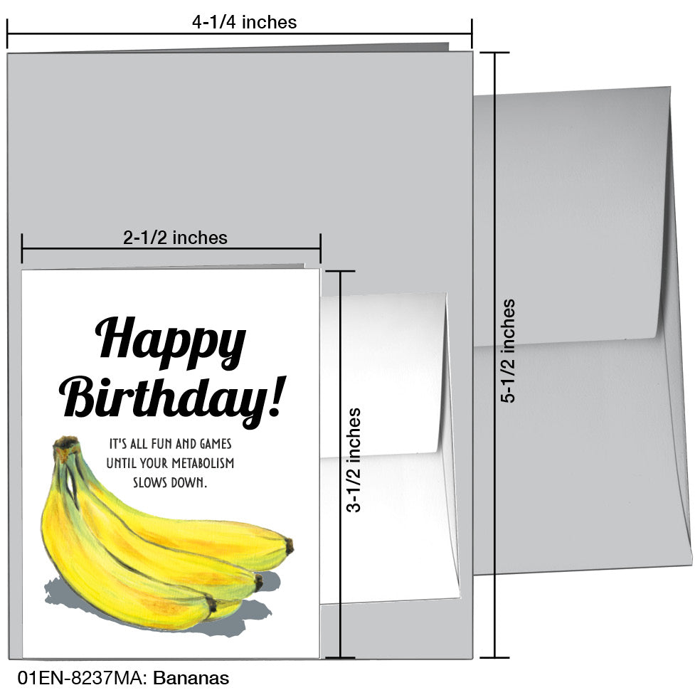 Bananas, Greeting Card (8237MA), Enclosure, www.printedcanvas.com