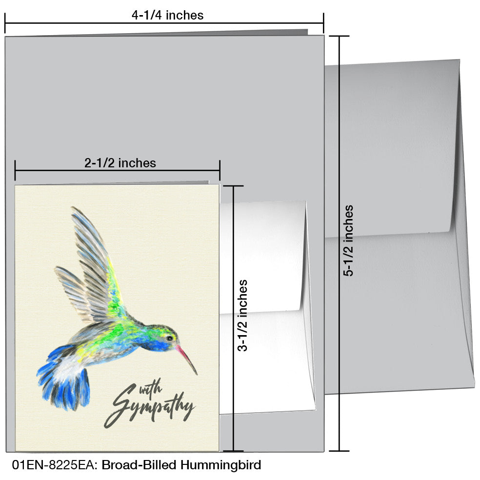 Broad-Billed Hummingbird, Greeting Card (8225EA), Enclosure, www.printedcanvas.com