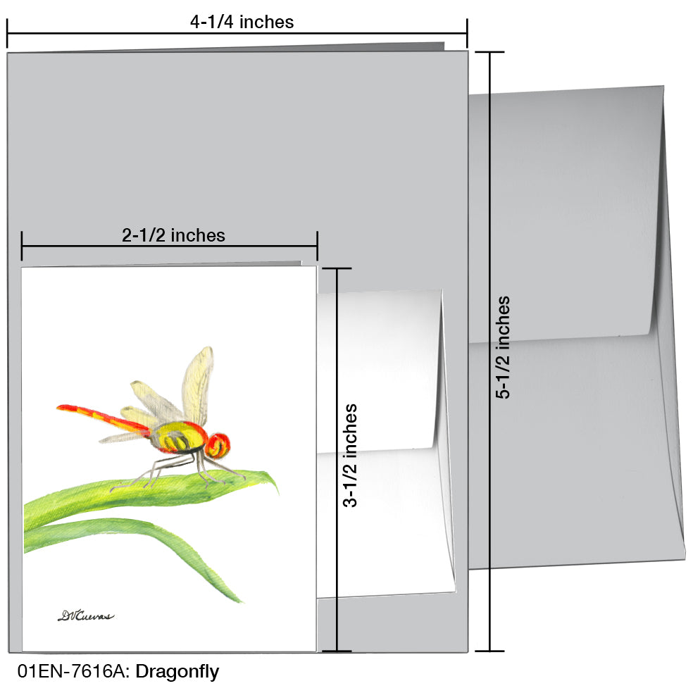 Dragonfly, Greeting Card (7616A), Enclosure, www.printedcanvas.com