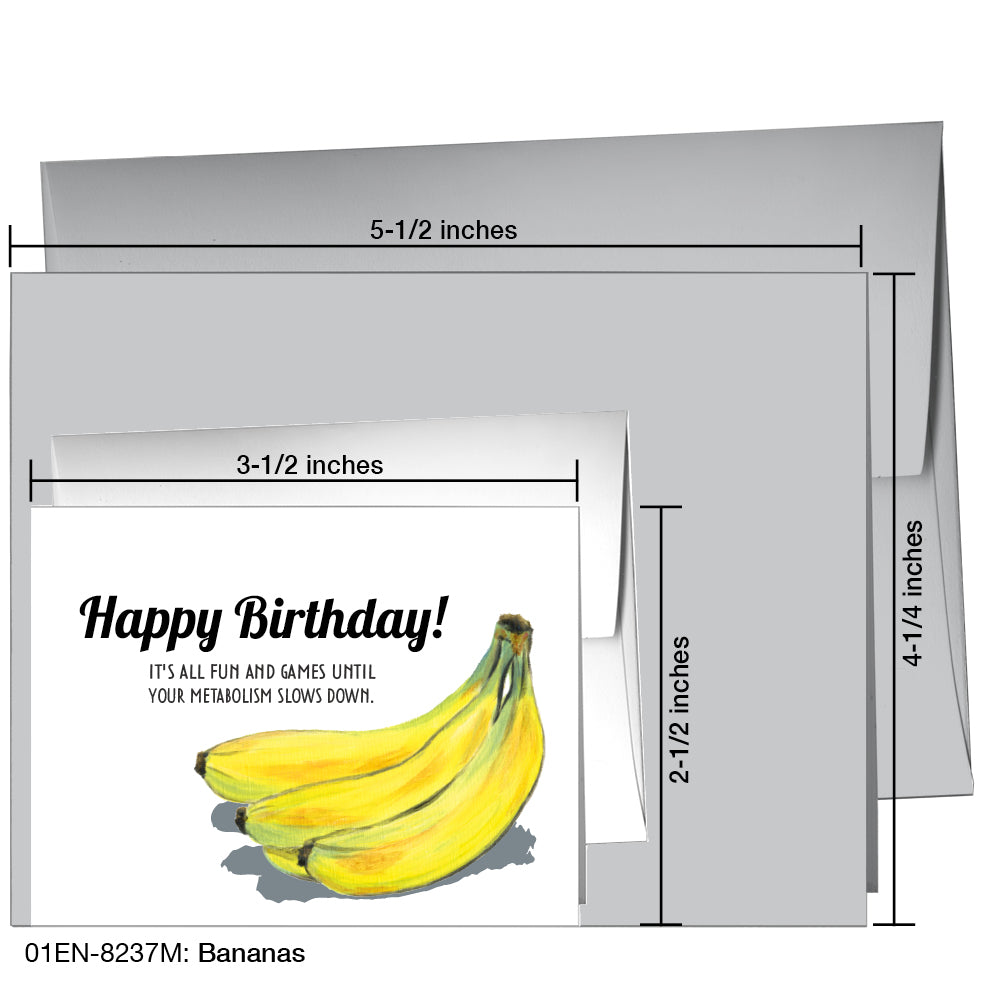 Bananas, Greeting Card (8237M), Enclosure, www.printedcanvas.com