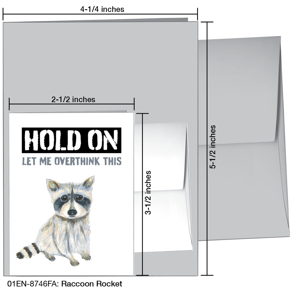 Raccoon Rocket, Greeting Card (8746FA), Enclosure, www.printedcanvas.com