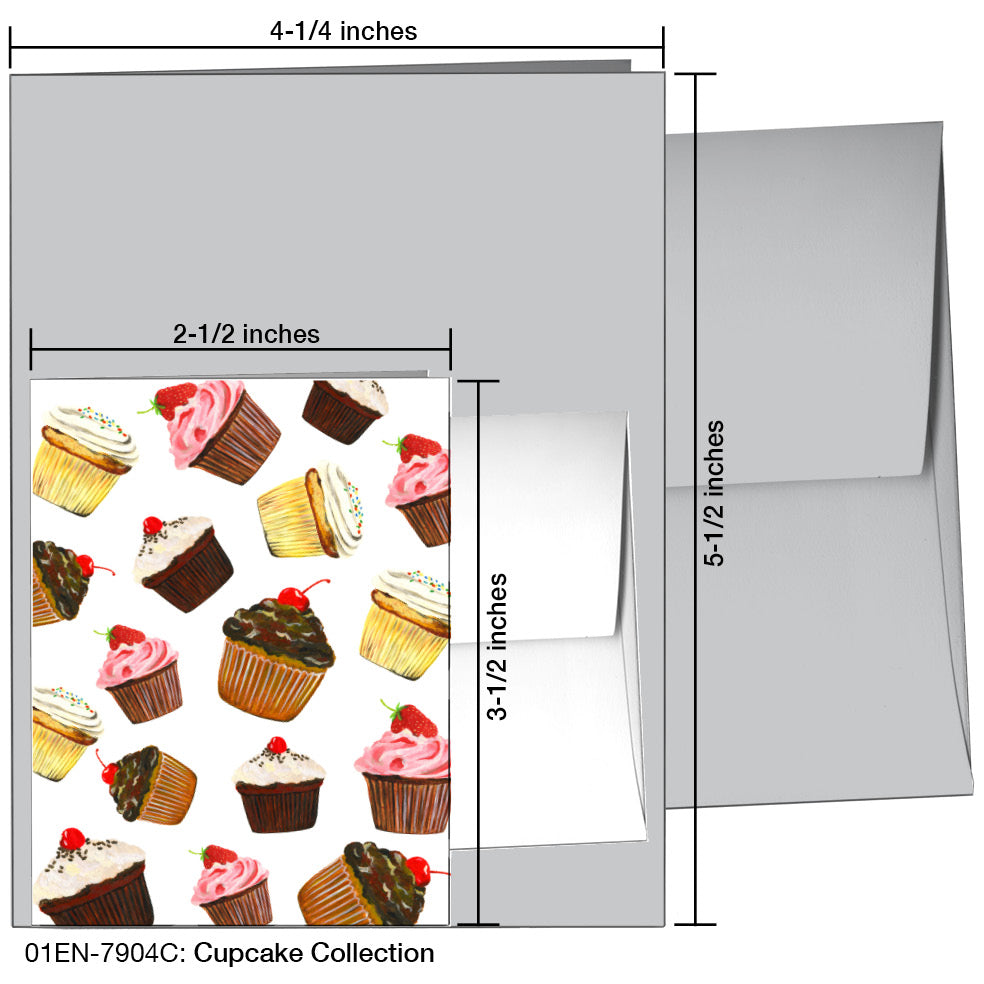 Cupcake Collection, Greeting Card (7904C), Enclosure, www.printedcanvas.com