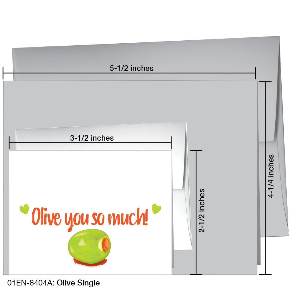 Olive Single, Greeting Card (8404A), Enclosure, www.printedcanvas.com