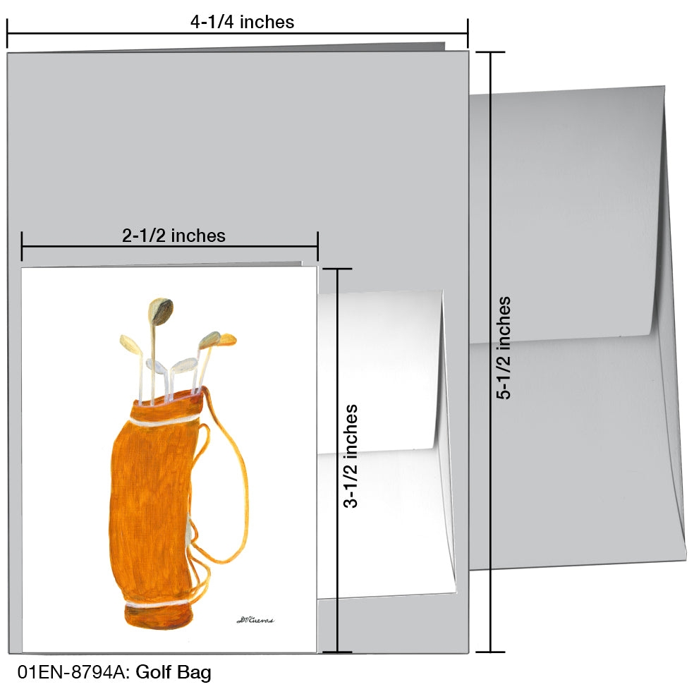 Golf Bag, Greeting Card (8794A), Enclosure, www.printedcanvas.com