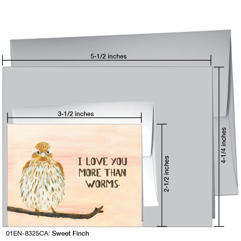 Sweet Finch, Greeting Card (8325CA), Enclosure, www.printedcanvas.com