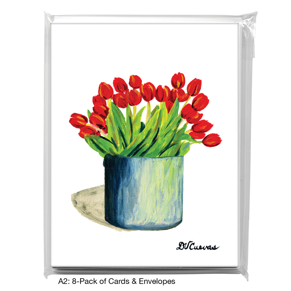 Tulips in Tin, Greeting Card (7216N), A2 8-Pack, printedcanvas.com