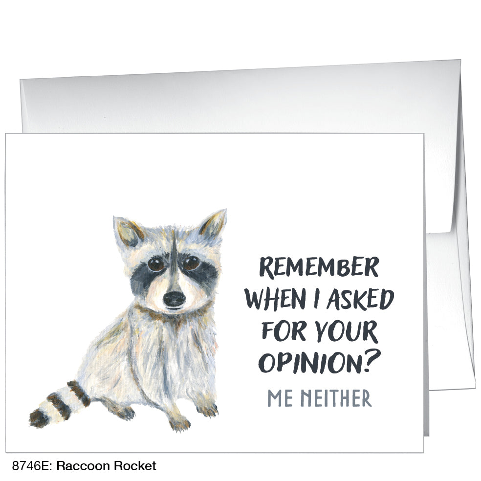 Raccoon Rocket, Greeting Card (8746E), Front, www.printedcanvas.com