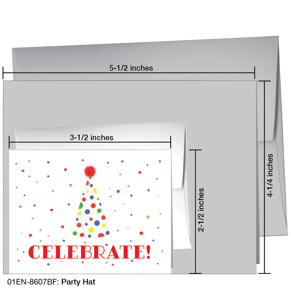 Party Hat, Greeting Card (8607BF), Enclosure, www.printedcanvas.com